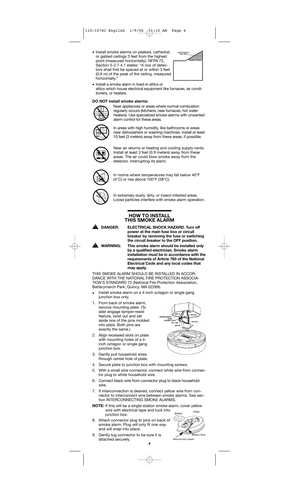 How to install this smoke alarm | Firex AD User Manual | Page 4 / 8