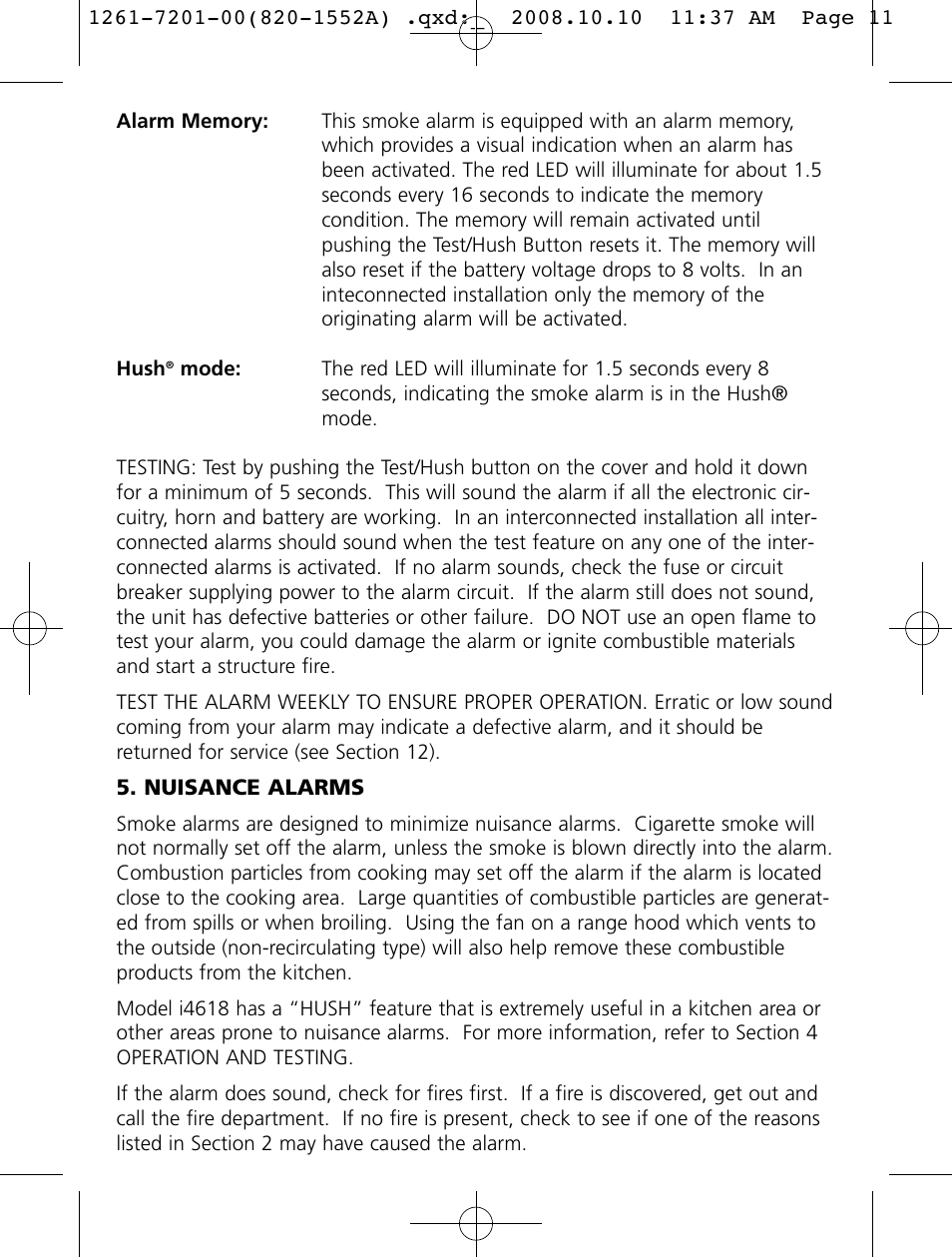 Firex Smoke Alarm i4618 User Manual | Page 11 / 18