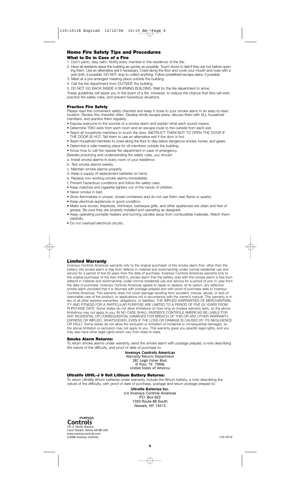 Firex 110-1011E User Manual | Page 6 / 6