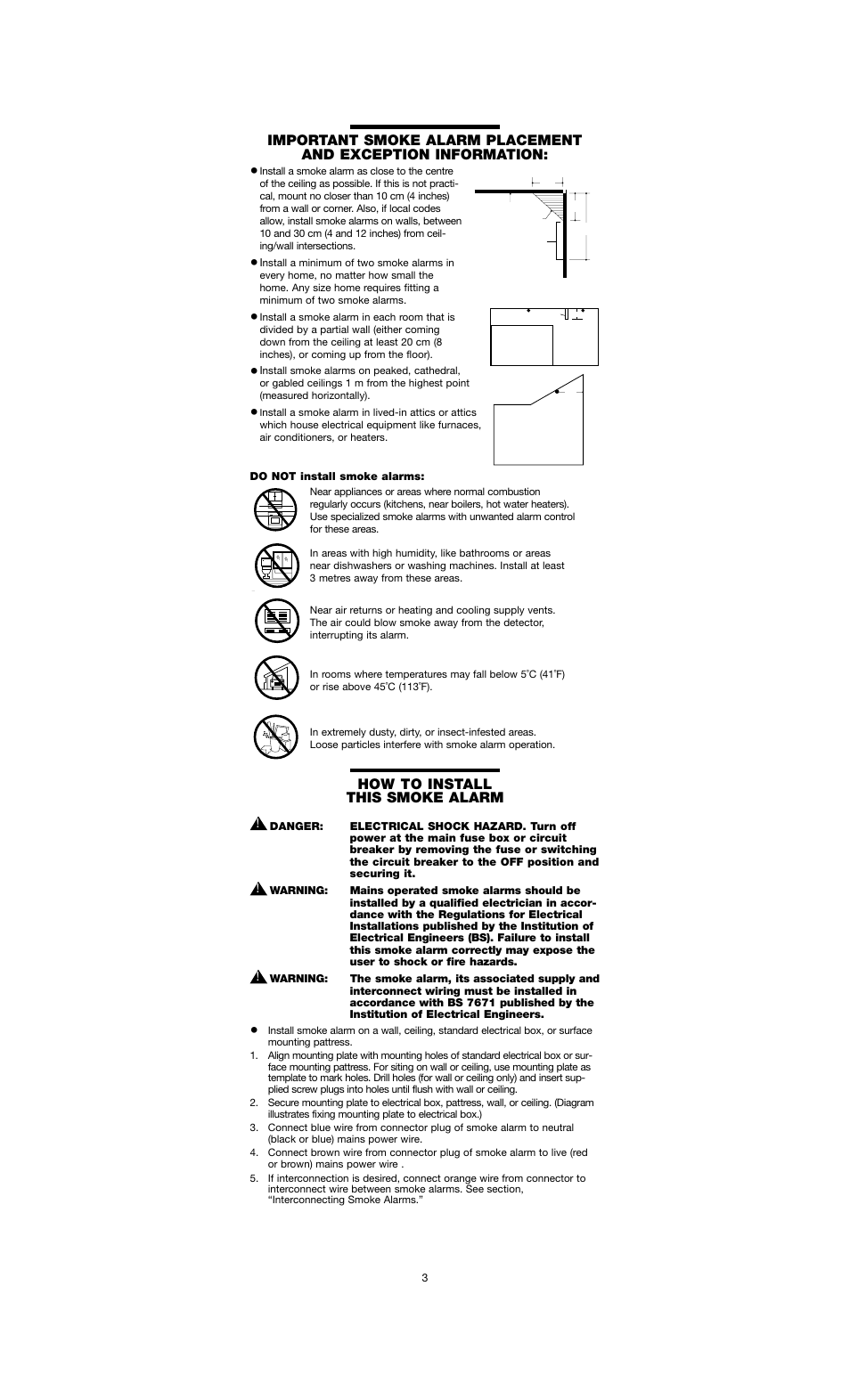 How to install this smoke alarm | Firex I240C User Manual | Page 3 / 8