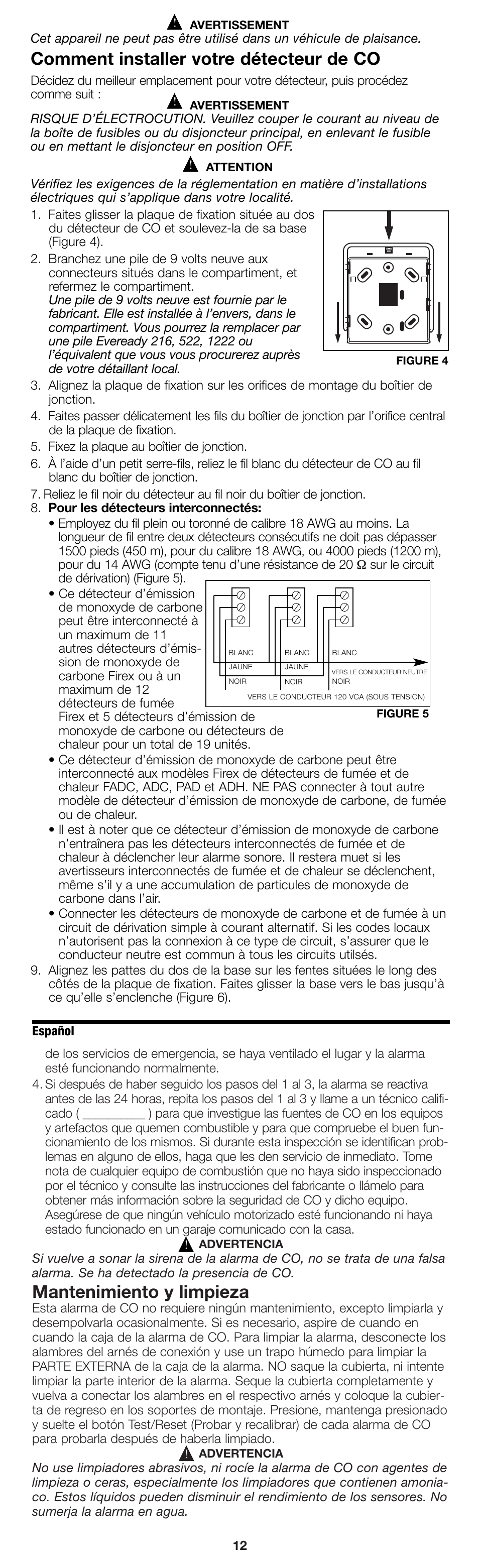 Mantenimiento y limpieza, Comment installer votre détecteur de co | Firex pmn User Manual | Page 12 / 16