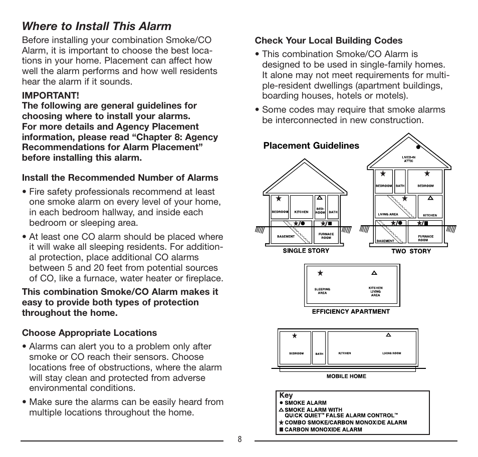 Where to install this alarm | Firex FADCQ User Manual | Page 8 / 32