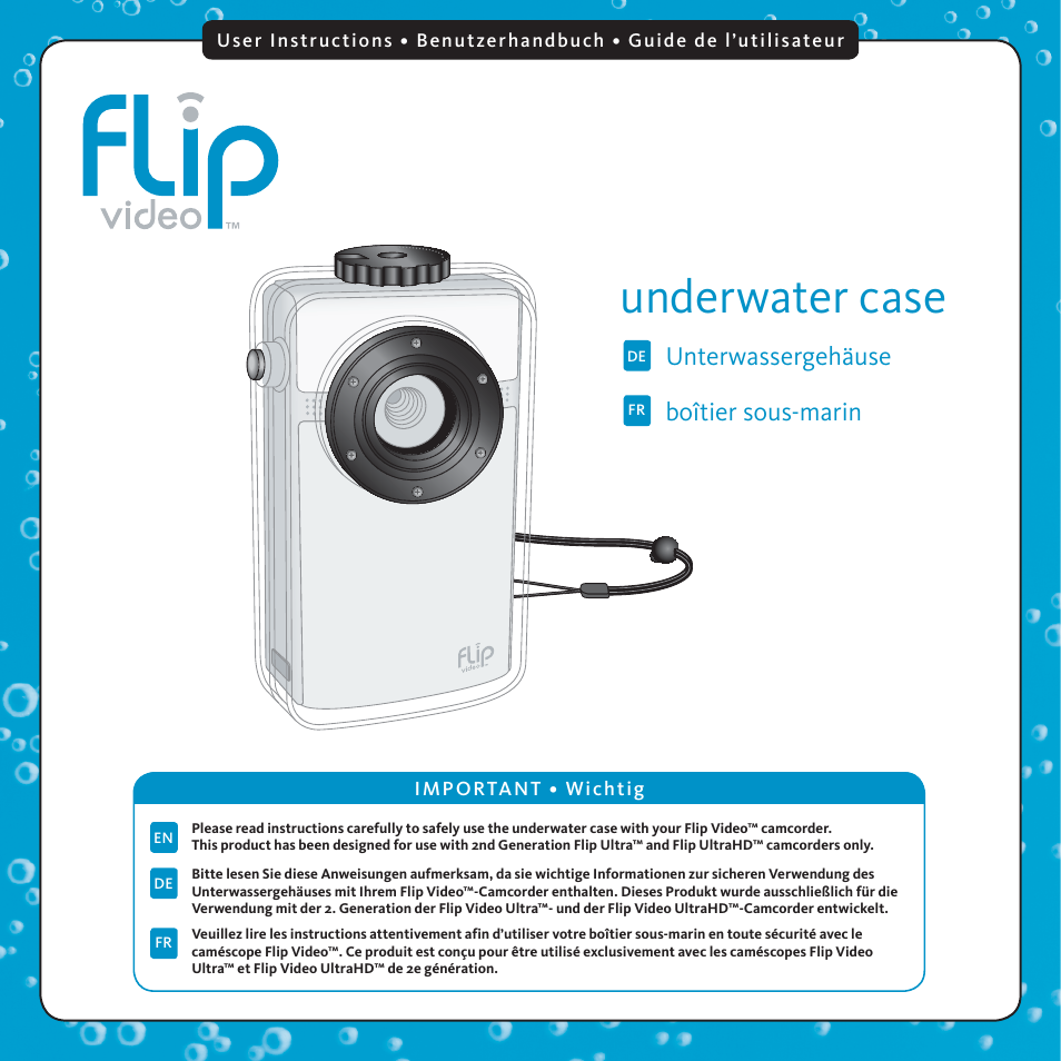 Flip Video Underwater Case User Manual | 12 pages