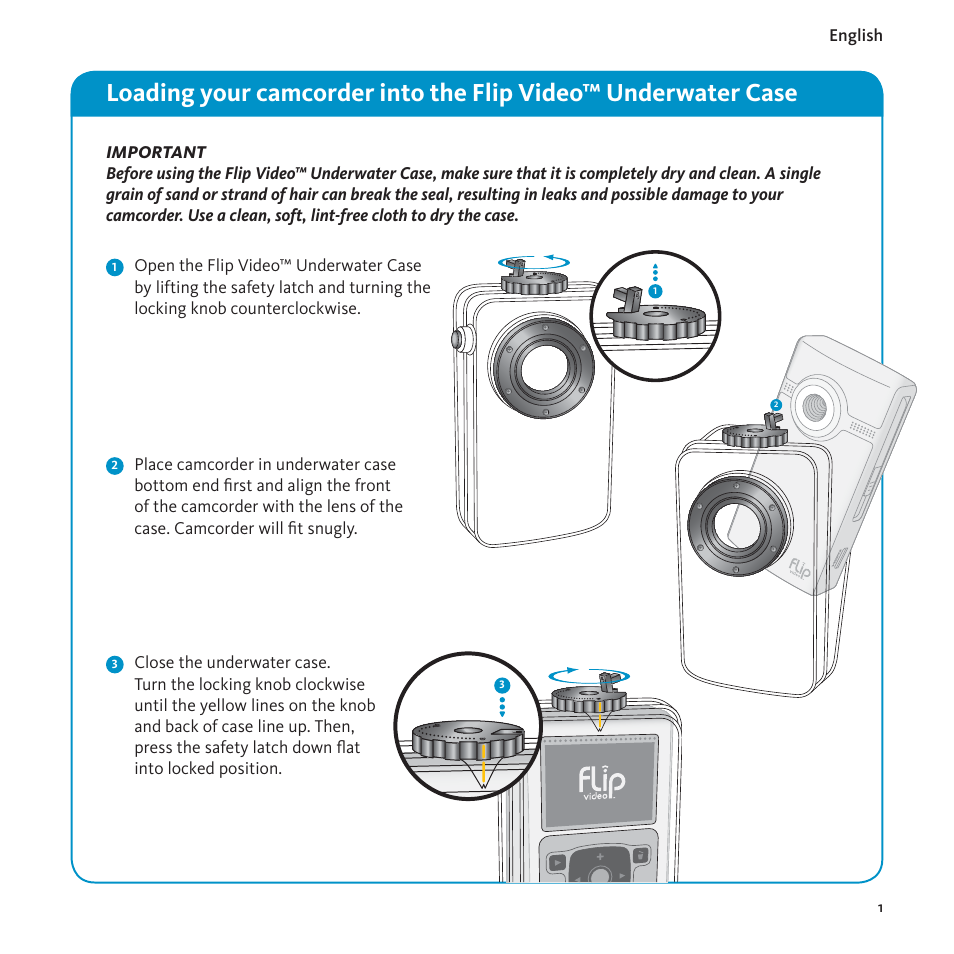 Flip Video Underwater Case User Manual | Page 3 / 12