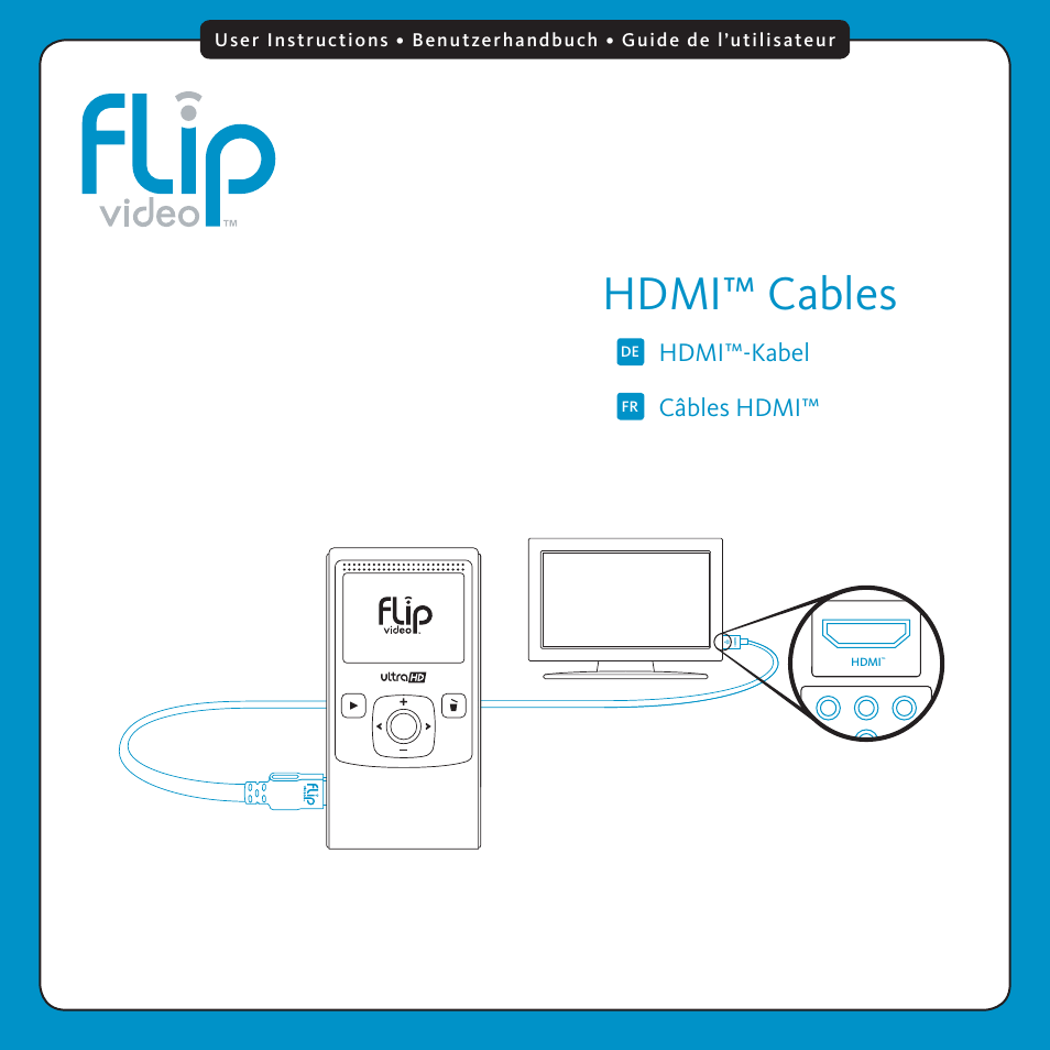 Flip Video HDM Cables User Manual | 4 pages