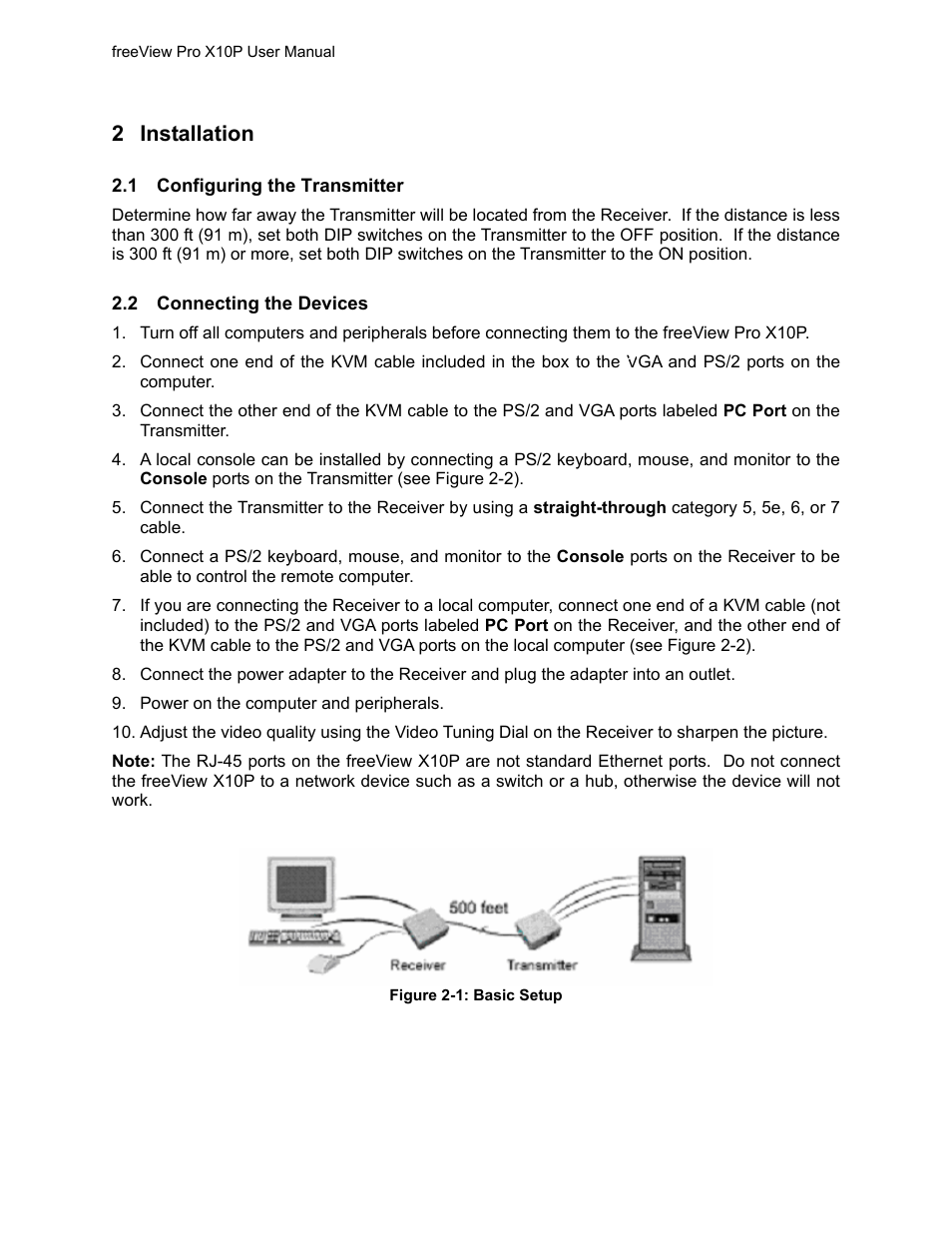 Installation, Onfiguring the, Ransmitter | Onnecting the, Evices, 2 installation | Freedom9 X10P User Manual | Page 6 / 9