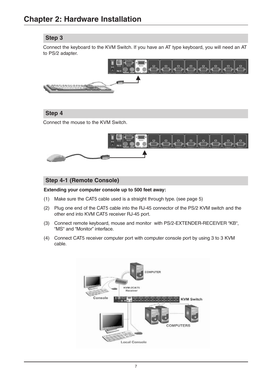 Chapter 2: hardware installation | Freedom9 KVM-08H User Manual | Page 10 / 24