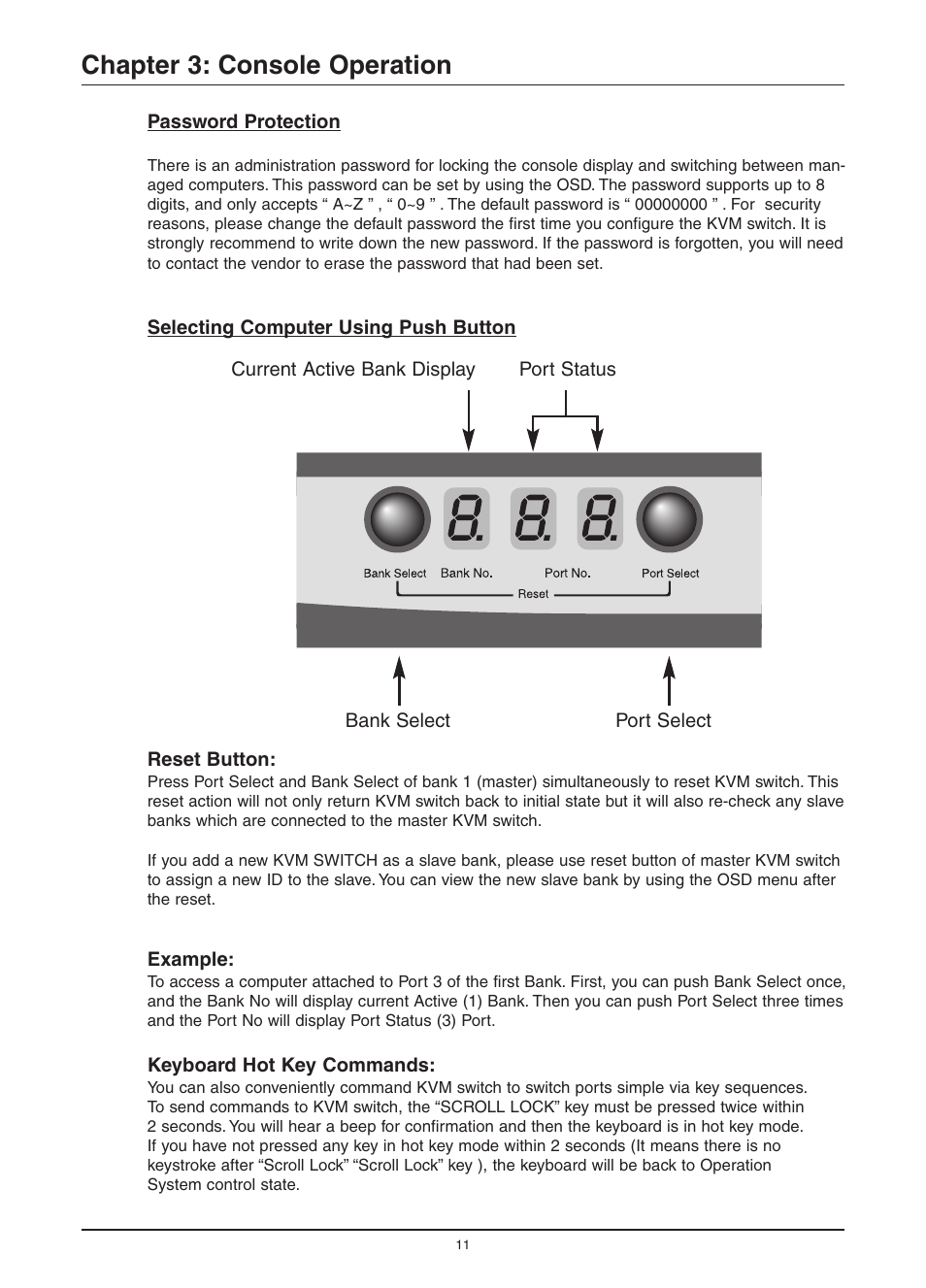 Chapter 3: console operation | Freedom9 KVM-08H User Manual | Page 14 / 24