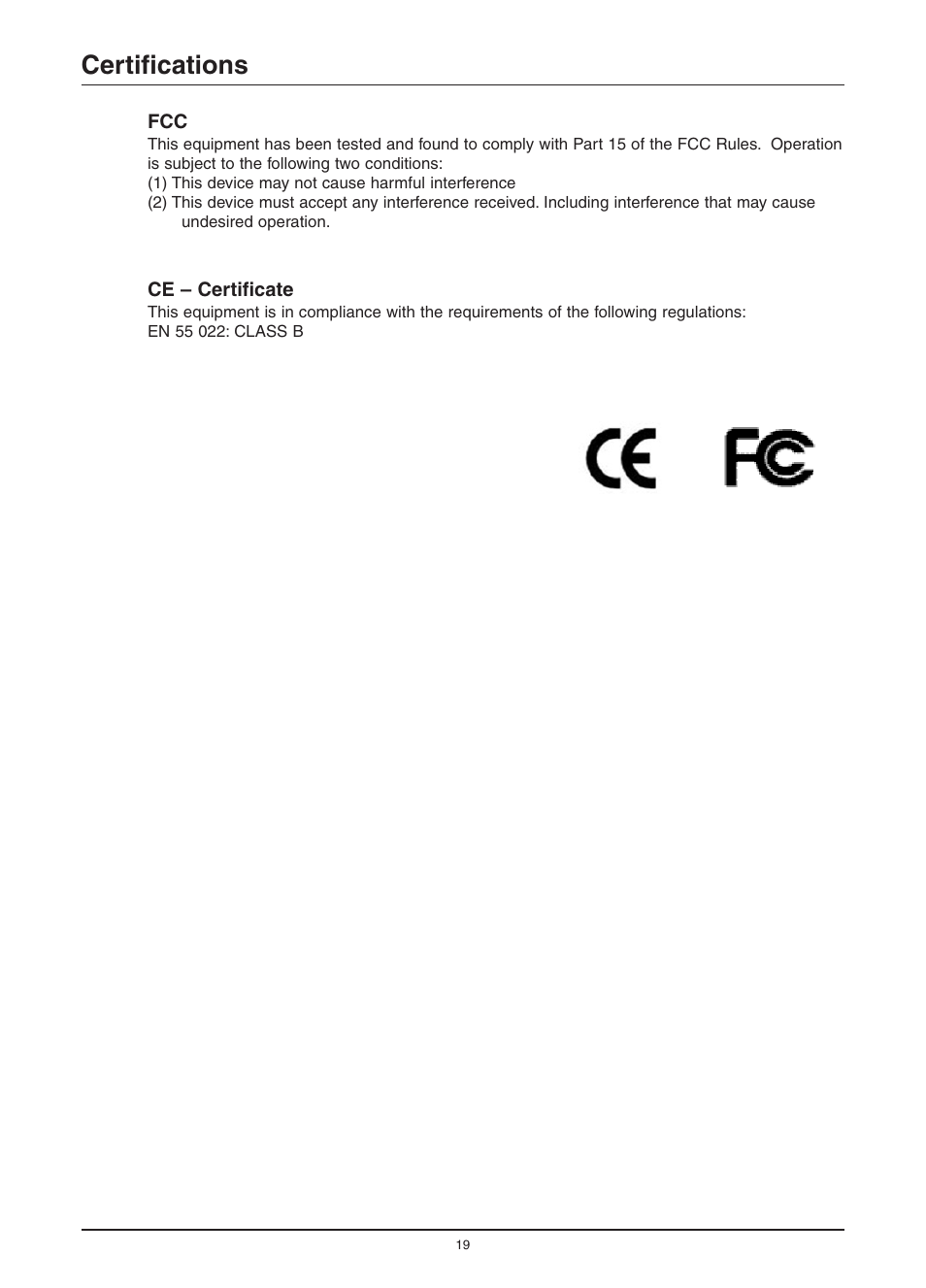 Certifications | Freedom9 KVM-08H User Manual | Page 22 / 24