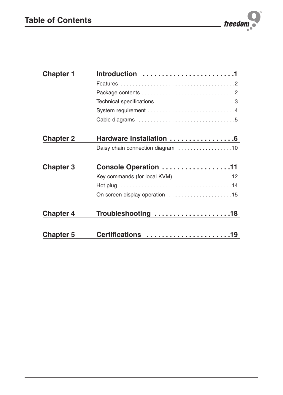 Freedom9 KVM-08H User Manual | Page 3 / 24