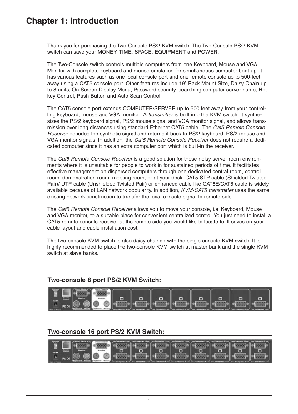 Chapter 1: introduction | Freedom9 KVM-08H User Manual | Page 4 / 24