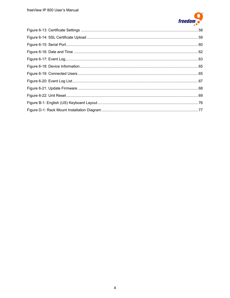 Freedom9 IP 800 User Manual | Page 6 / 79