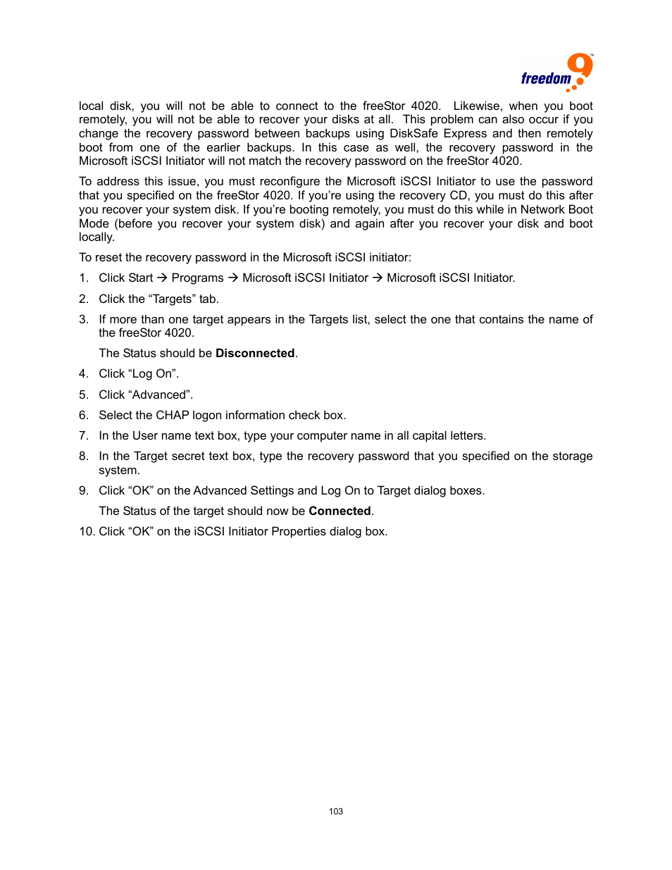 Freedom9 4020 User Manual | Page 110 / 112