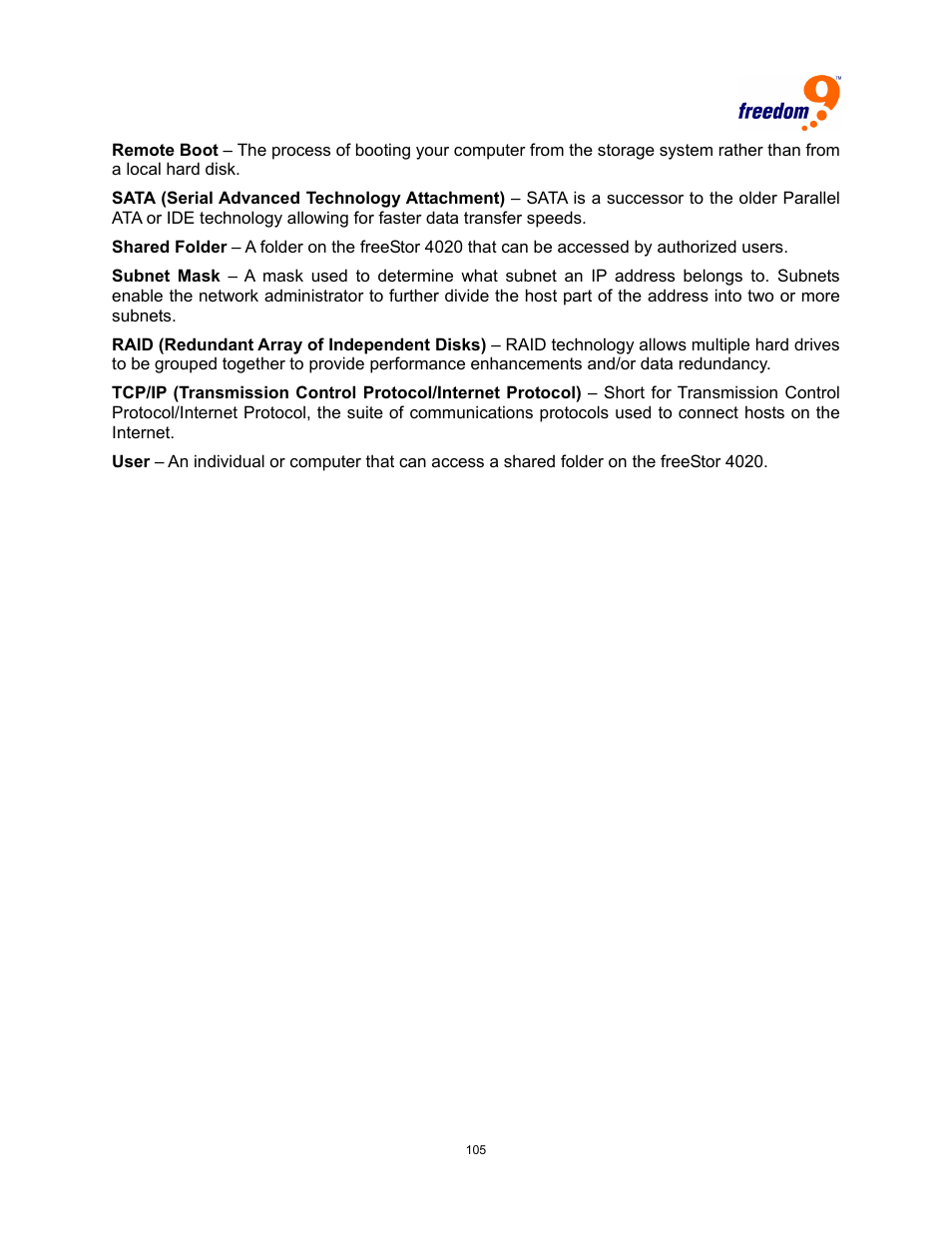 Freedom9 4020 User Manual | Page 112 / 112