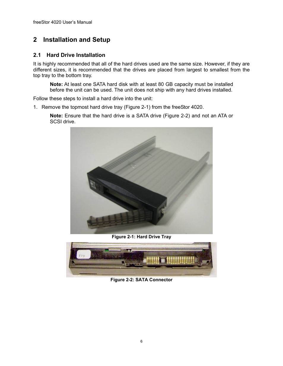 Installation and setup, Rive, Nstallation | Igure, Sata, Onnector, 2 installation and setup | Freedom9 4020 User Manual | Page 13 / 112
