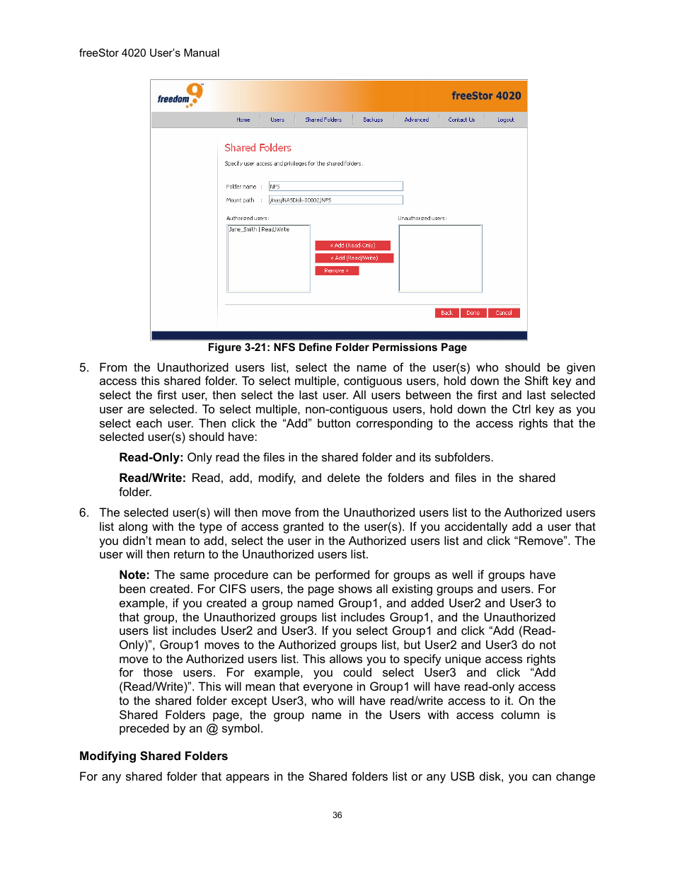 Igure, Efine, Older | Ermissions | Freedom9 4020 User Manual | Page 43 / 112