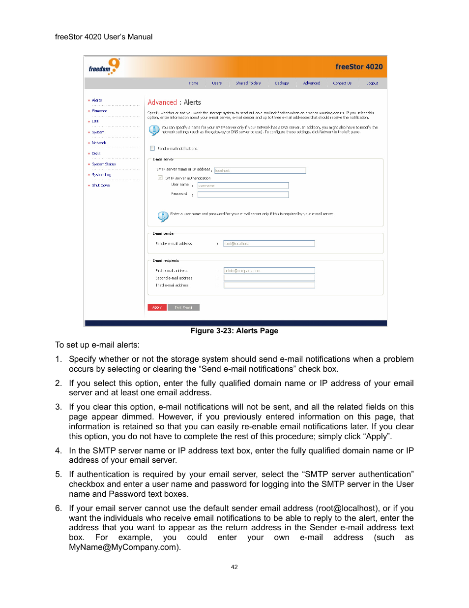 Igure, Lerts | Freedom9 4020 User Manual | Page 49 / 112