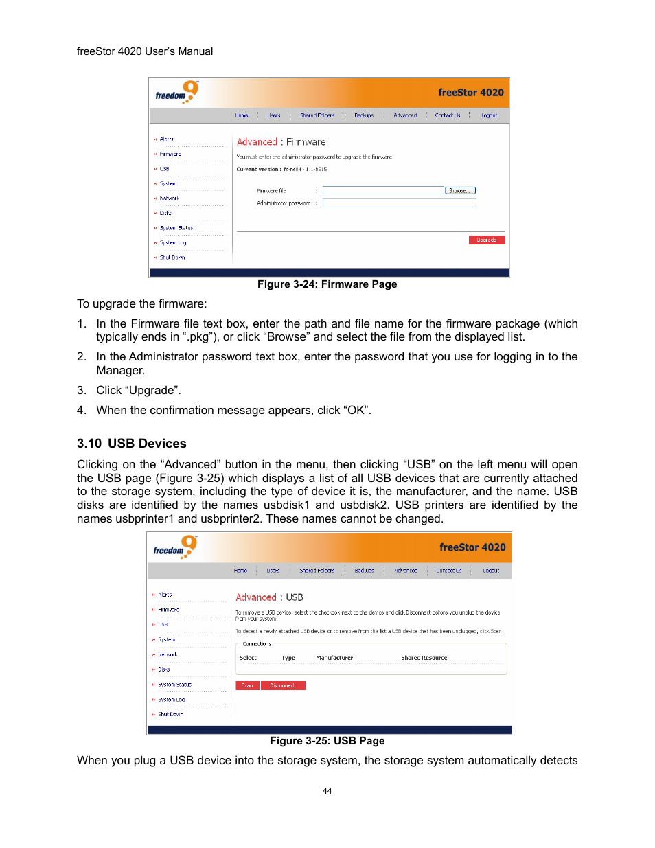 10 usb, Evices, Igure | Irmware | Freedom9 4020 User Manual | Page 51 / 112