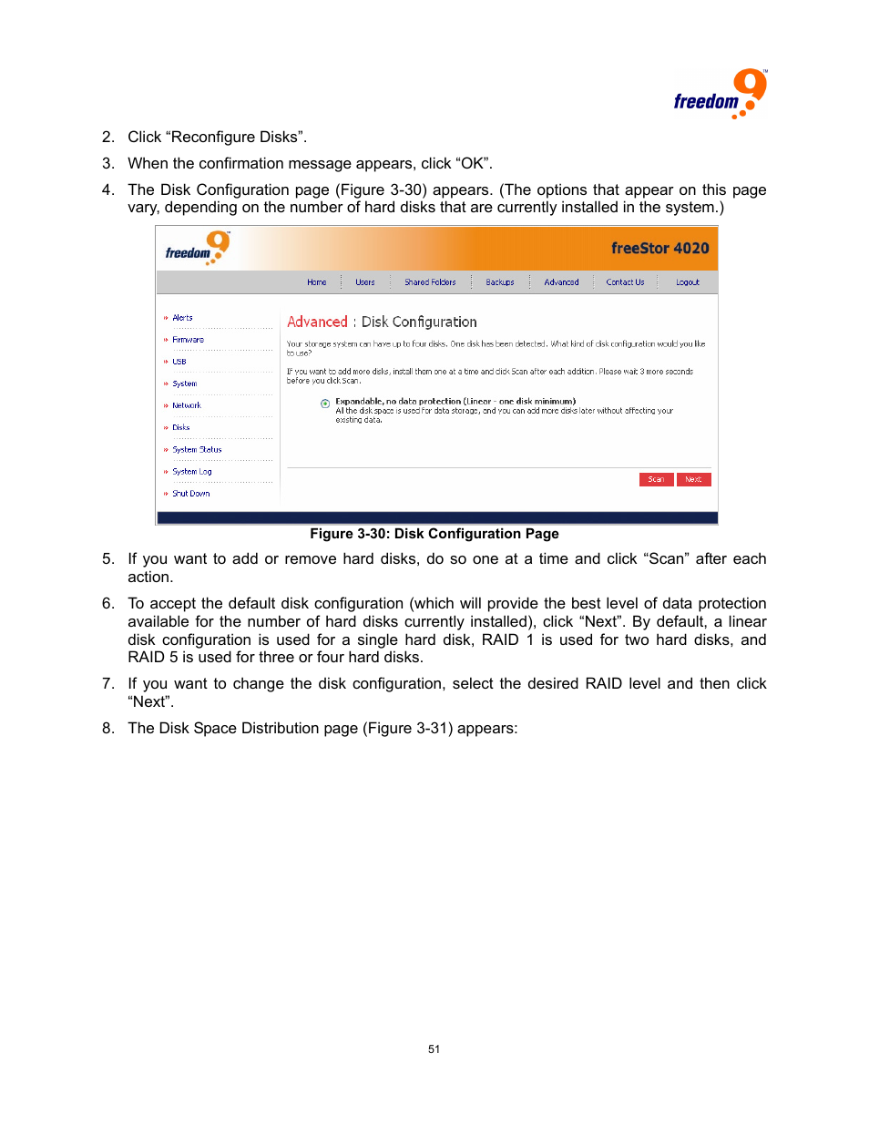 Igure, Onfiguration | Freedom9 4020 User Manual | Page 58 / 112
