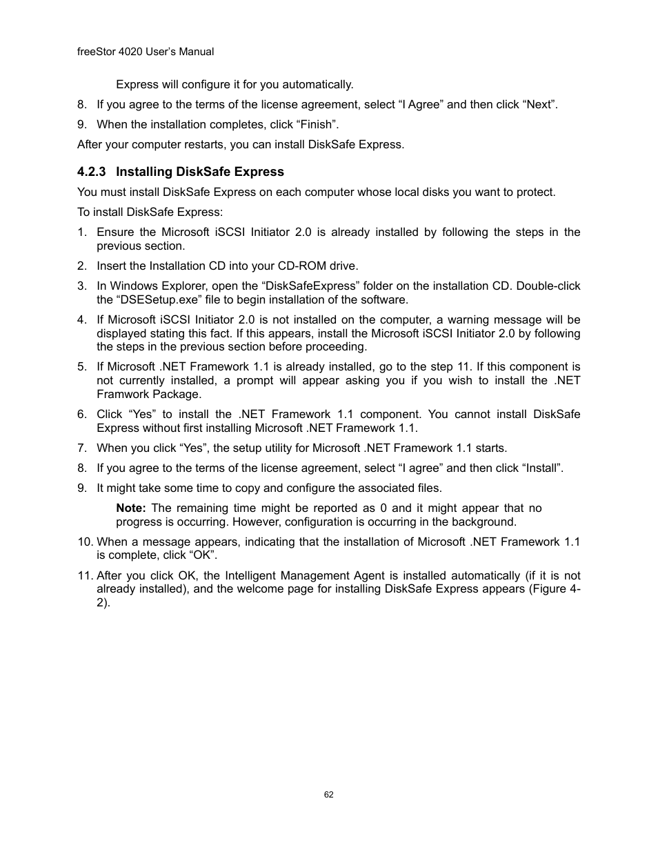 Nstalling, Xpress | Freedom9 4020 User Manual | Page 69 / 112