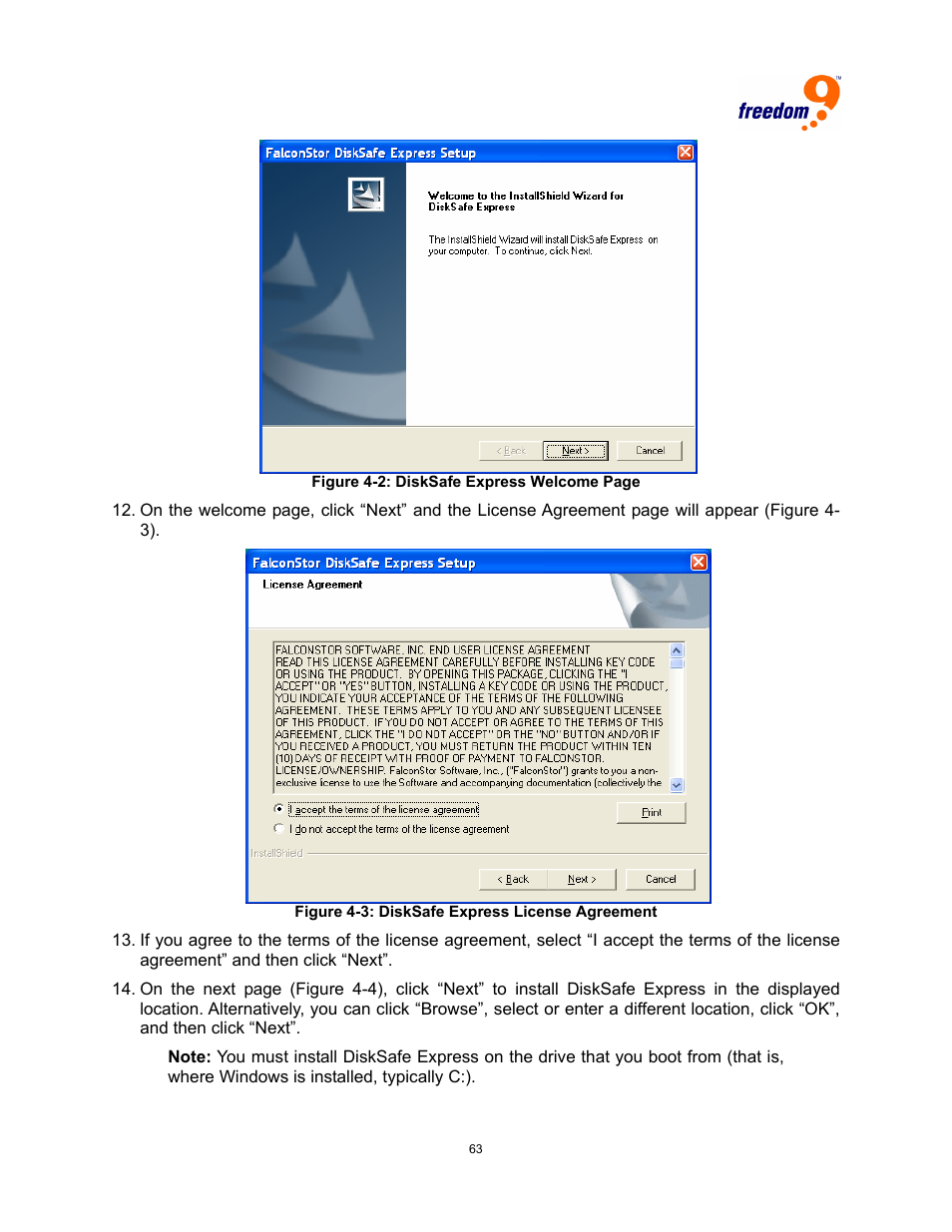 Igure, Xpress, Elcome | Icense, Greement | Freedom9 4020 User Manual | Page 70 / 112