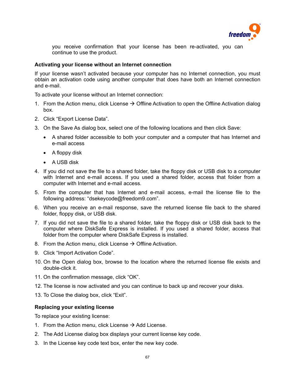 Freedom9 4020 User Manual | Page 74 / 112