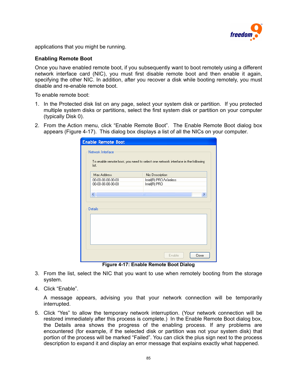 Igure, Nable, Emote | Ialog | Freedom9 4020 User Manual | Page 92 / 112