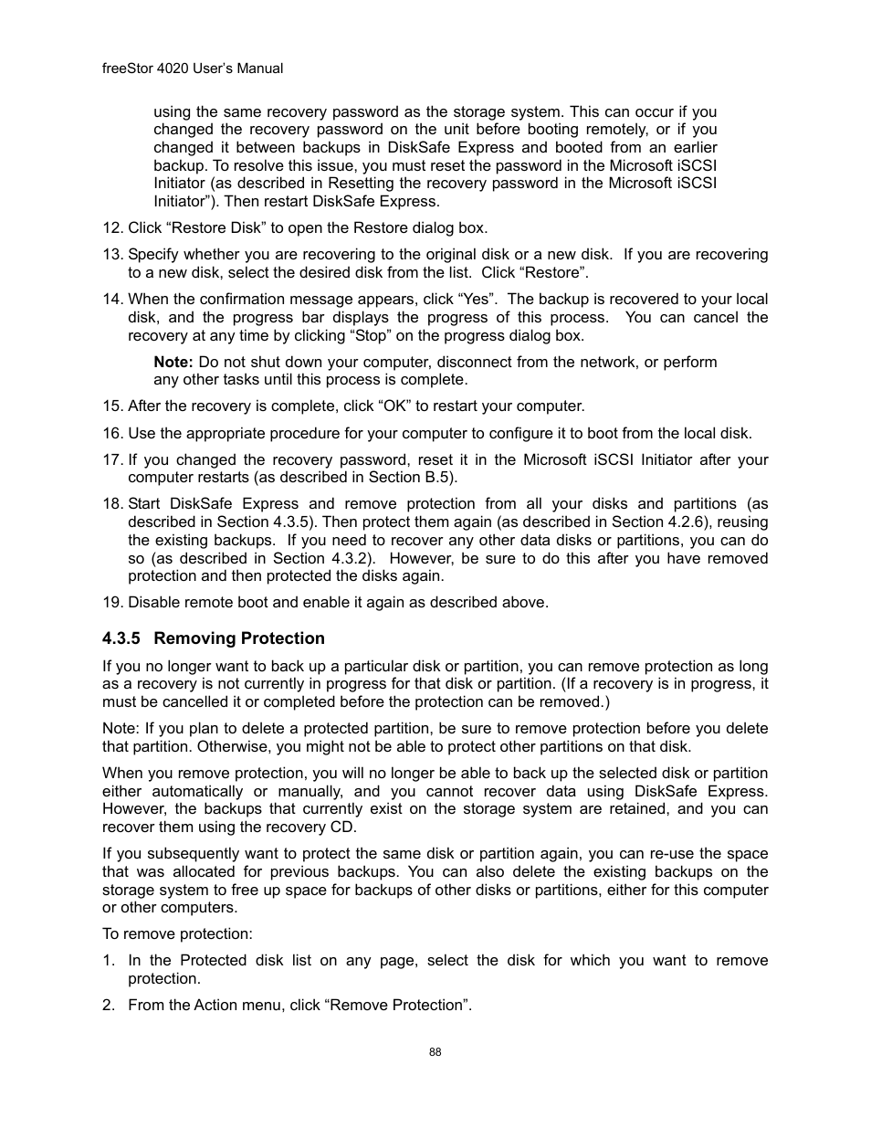 Emoving, Rotection | Freedom9 4020 User Manual | Page 95 / 112