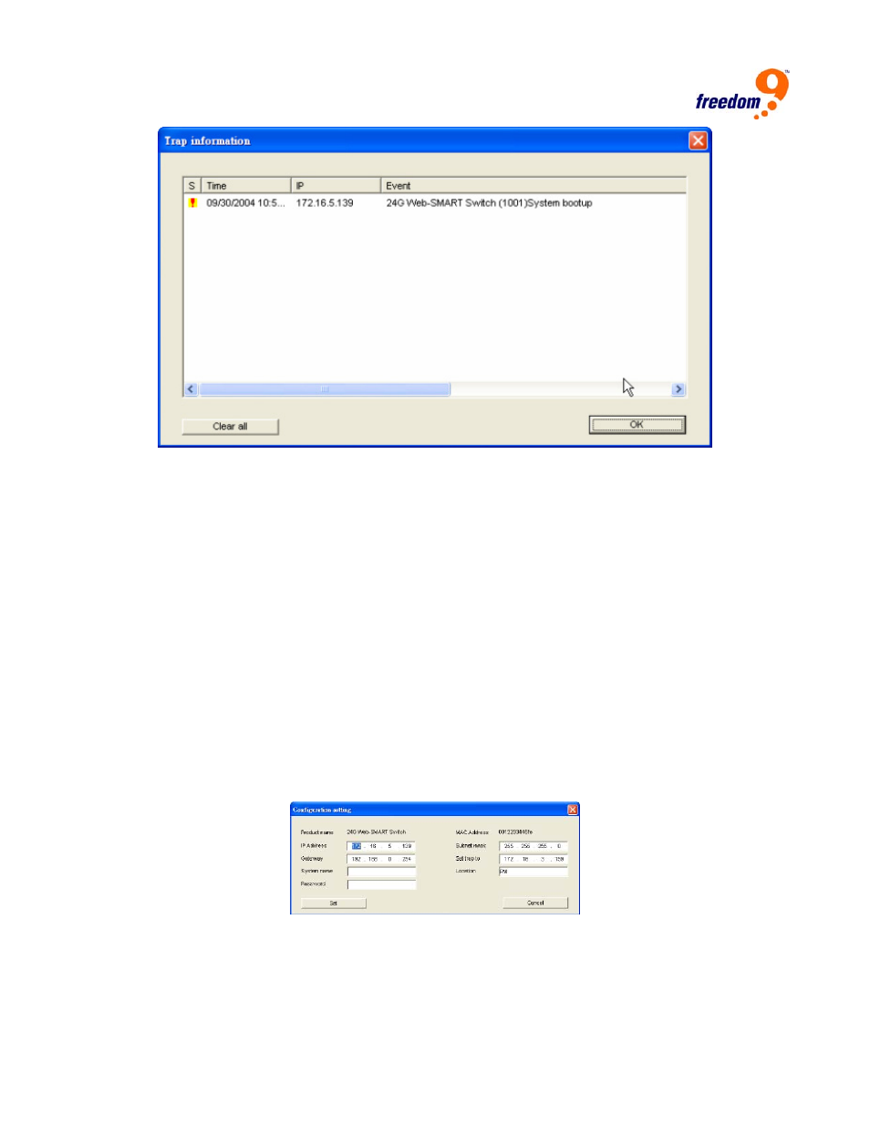 Evice, Etting | Freedom9 G2400 User Manual | Page 13 / 28