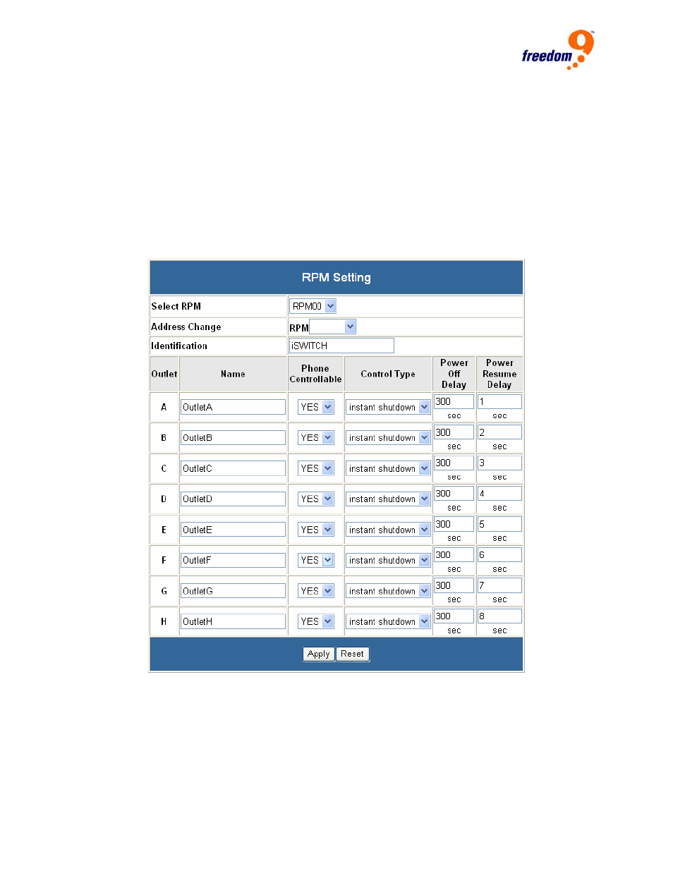 10 rpm, Etting | Freedom9 80 User Manual | Page 26 / 36