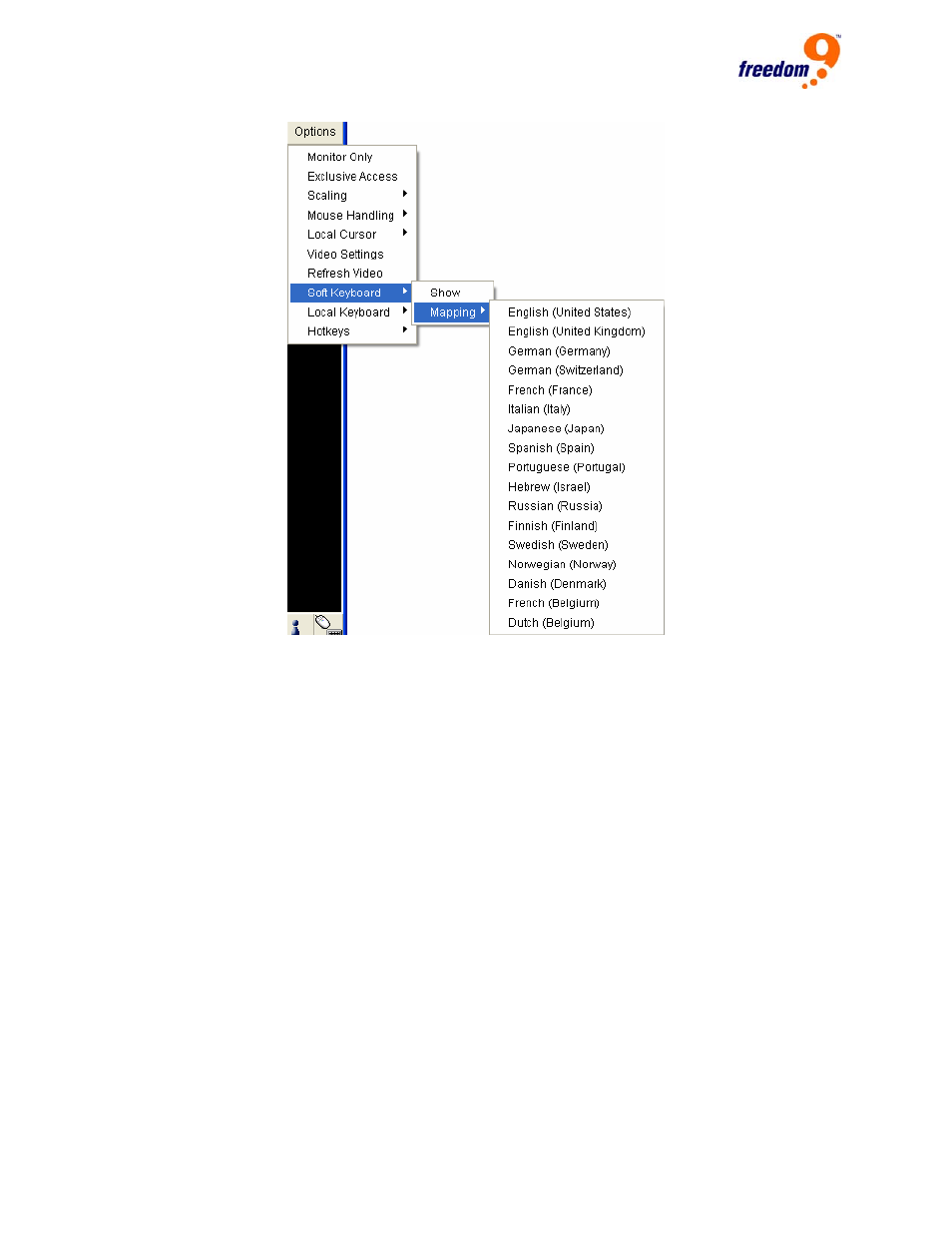 Figure 5-12: soft keyboard mapping | Freedom9 IP 100 User Manual | Page 36 / 81