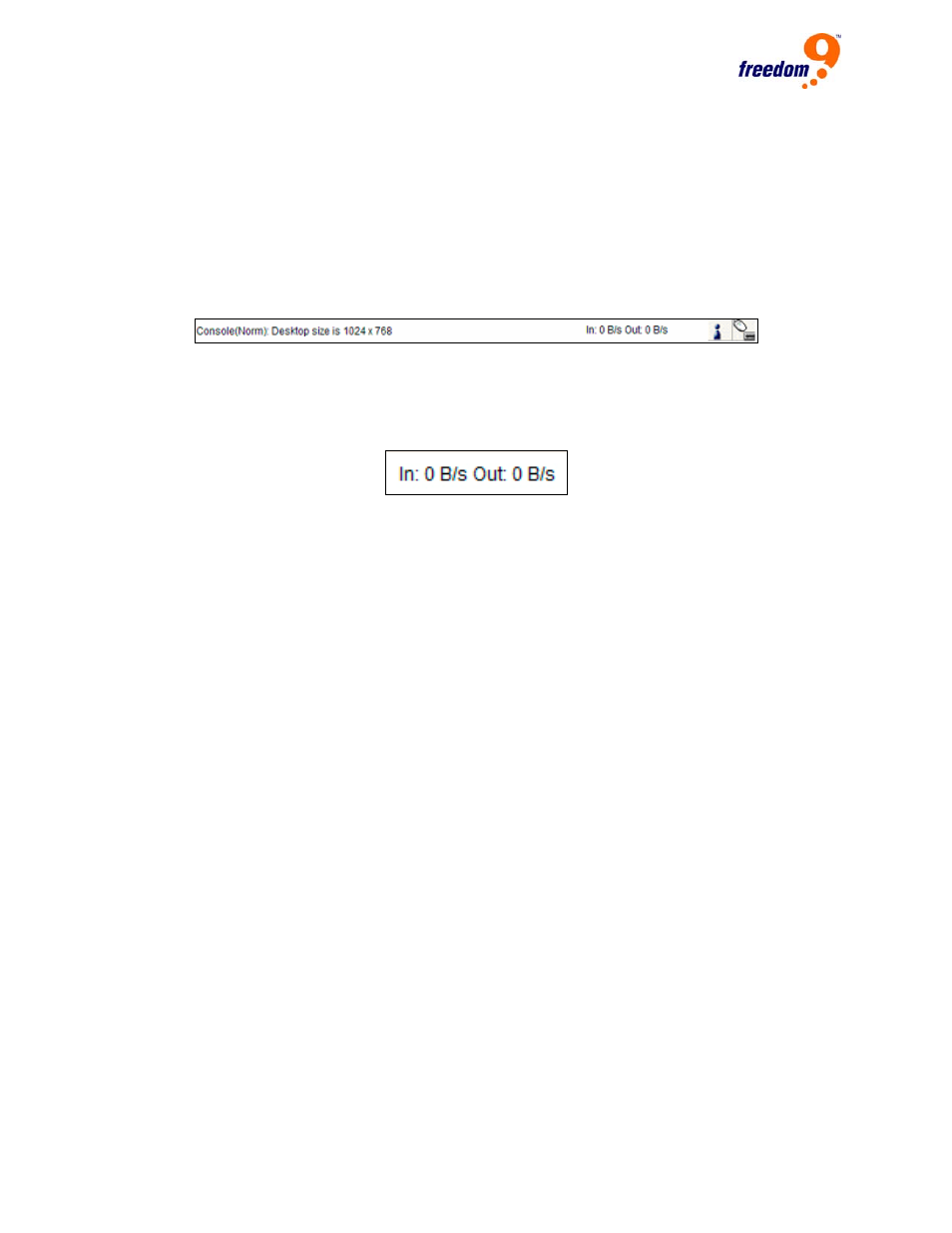 Figure 5-15: status line, Figure 5-16: bandwidth usage | Freedom9 IP 100 User Manual | Page 38 / 81