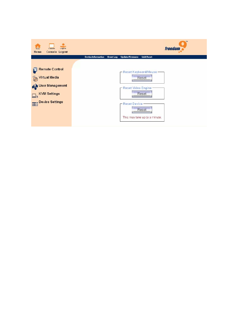 Figure 6-38: unit reset | Freedom9 IP 100 User Manual | Page 75 / 81