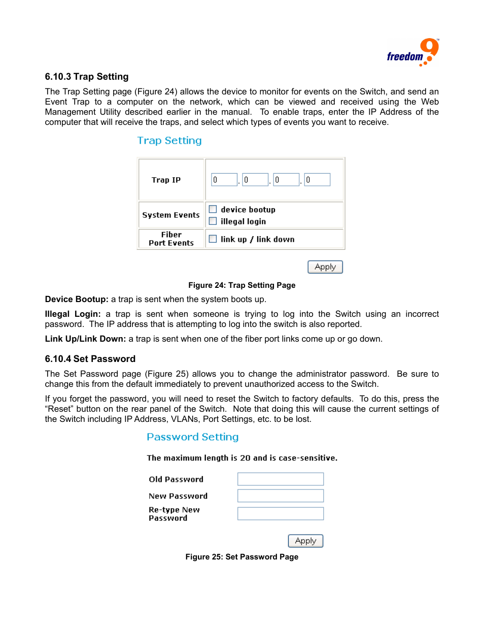 Freedom9 2420 User Manual | Page 25 / 28