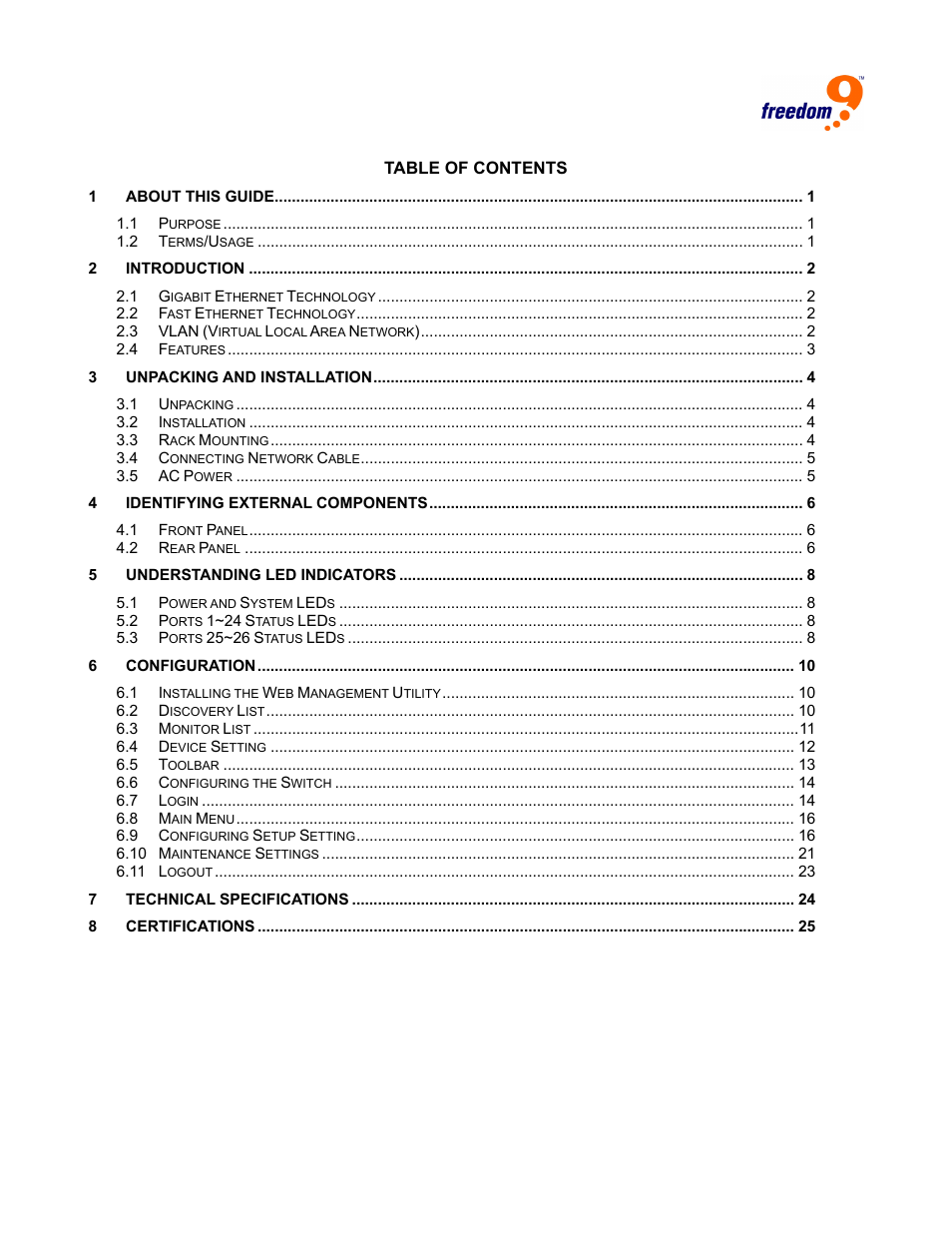 Freedom9 2420 User Manual | Page 3 / 28