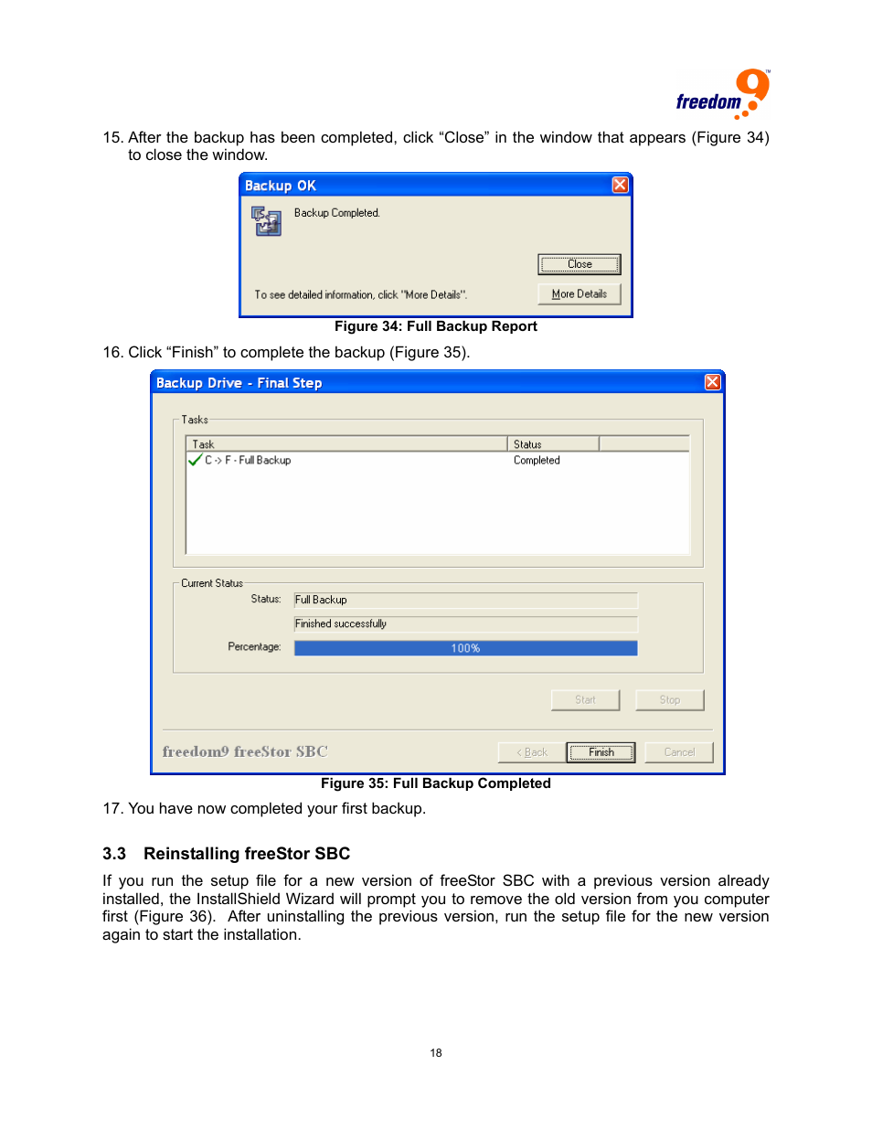 Einstalling free | Freedom9 USB User Manual | Page 21 / 67