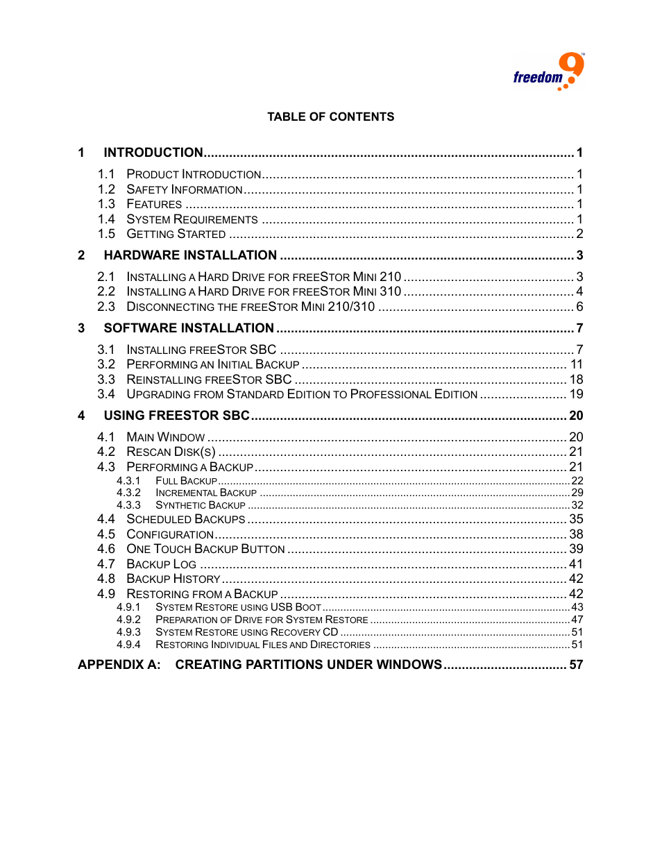 Freedom9 USB User Manual | Page 3 / 67