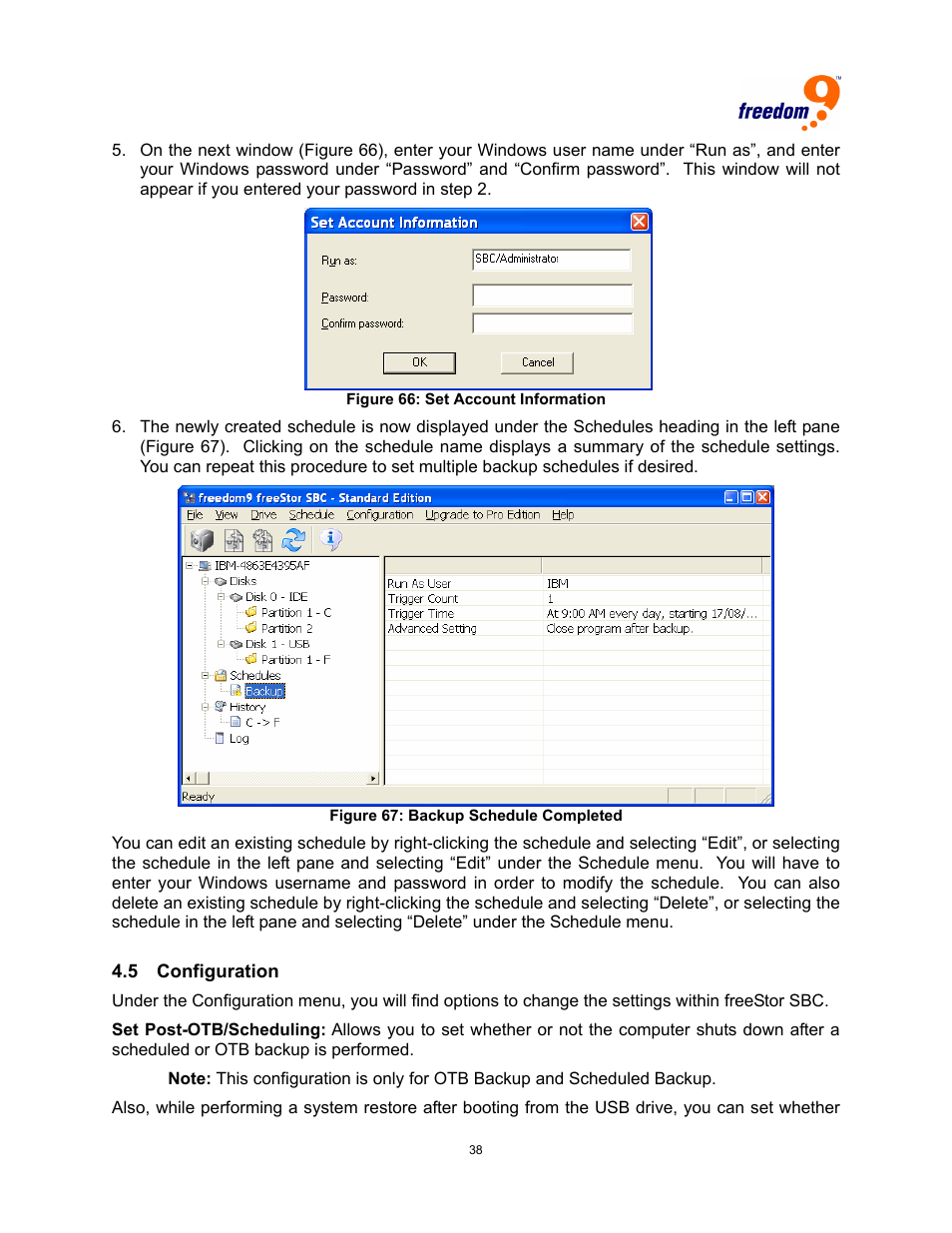 Onfiguration | Freedom9 USB User Manual | Page 41 / 67