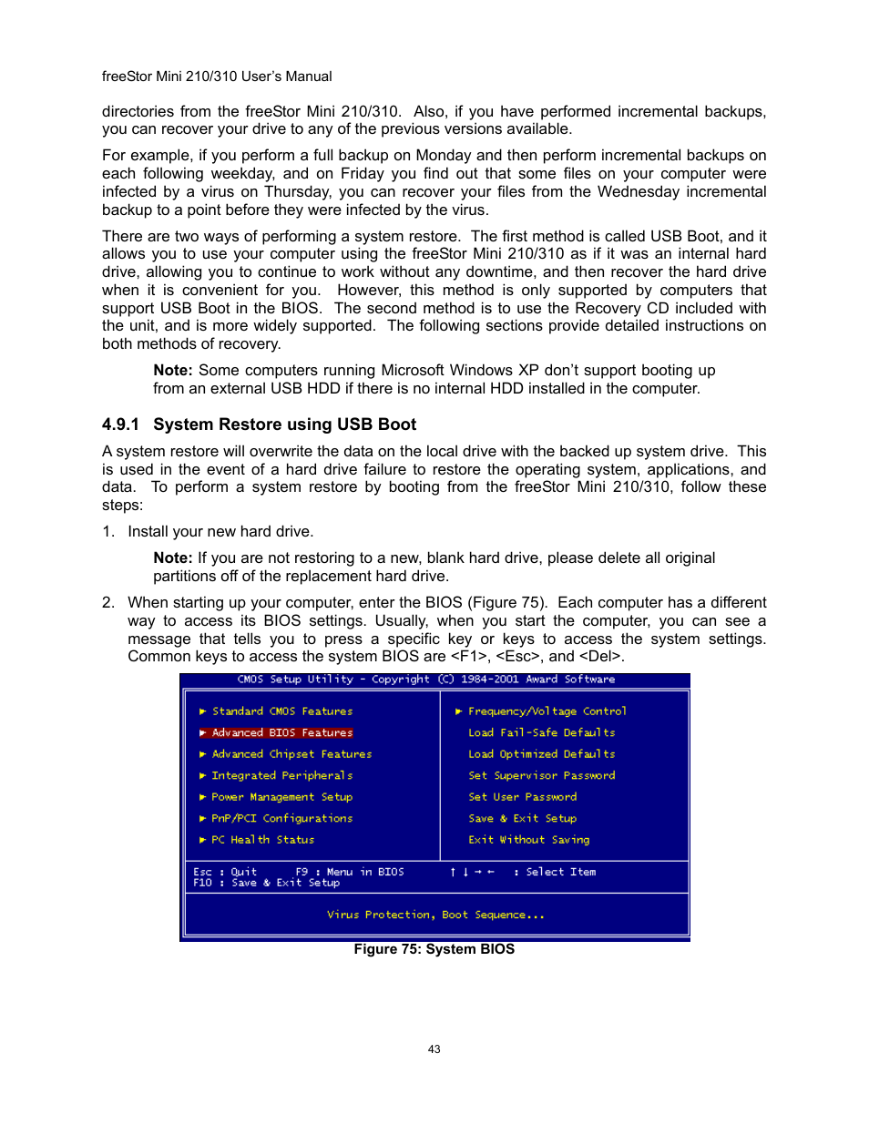 Ystem, Estore using | Freedom9 USB User Manual | Page 46 / 67