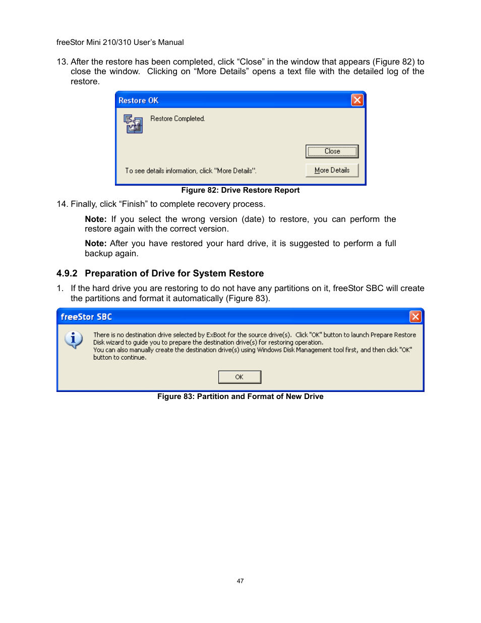 Reparation of, Rive for, Ystem | Estore | Freedom9 USB User Manual | Page 50 / 67