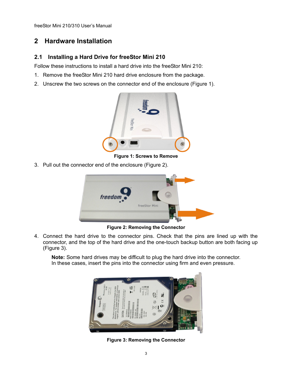 Hardware installation, Nstalling a, Rive for free | 2 hardware installation | Freedom9 USB User Manual | Page 6 / 67
