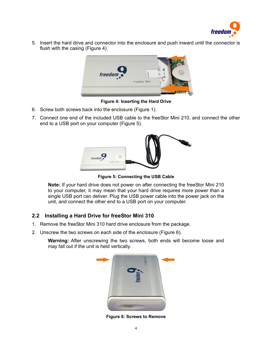 Nstalling a, Rive for free | Freedom9 USB User Manual | Page 7 / 67