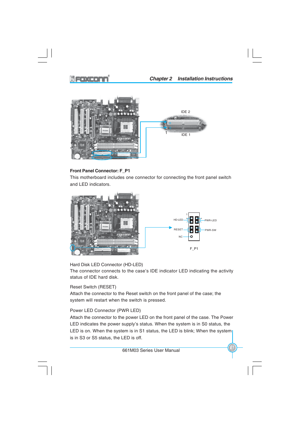 Chapter 2 installation instructions | Foxconn 661M03 User Manual | Page 29 / 104