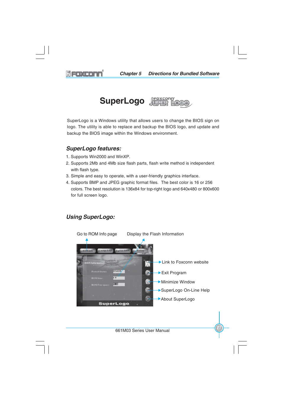 Superlogo, Superlogo features, Using superlogo | Foxconn 661M03 User Manual | Page 85 / 104