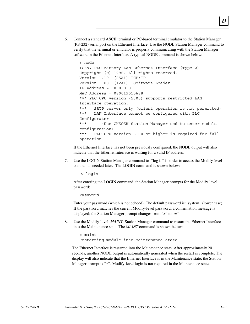 FANUC Robotics America GFK-1541B User Manual | Page 230 / 240