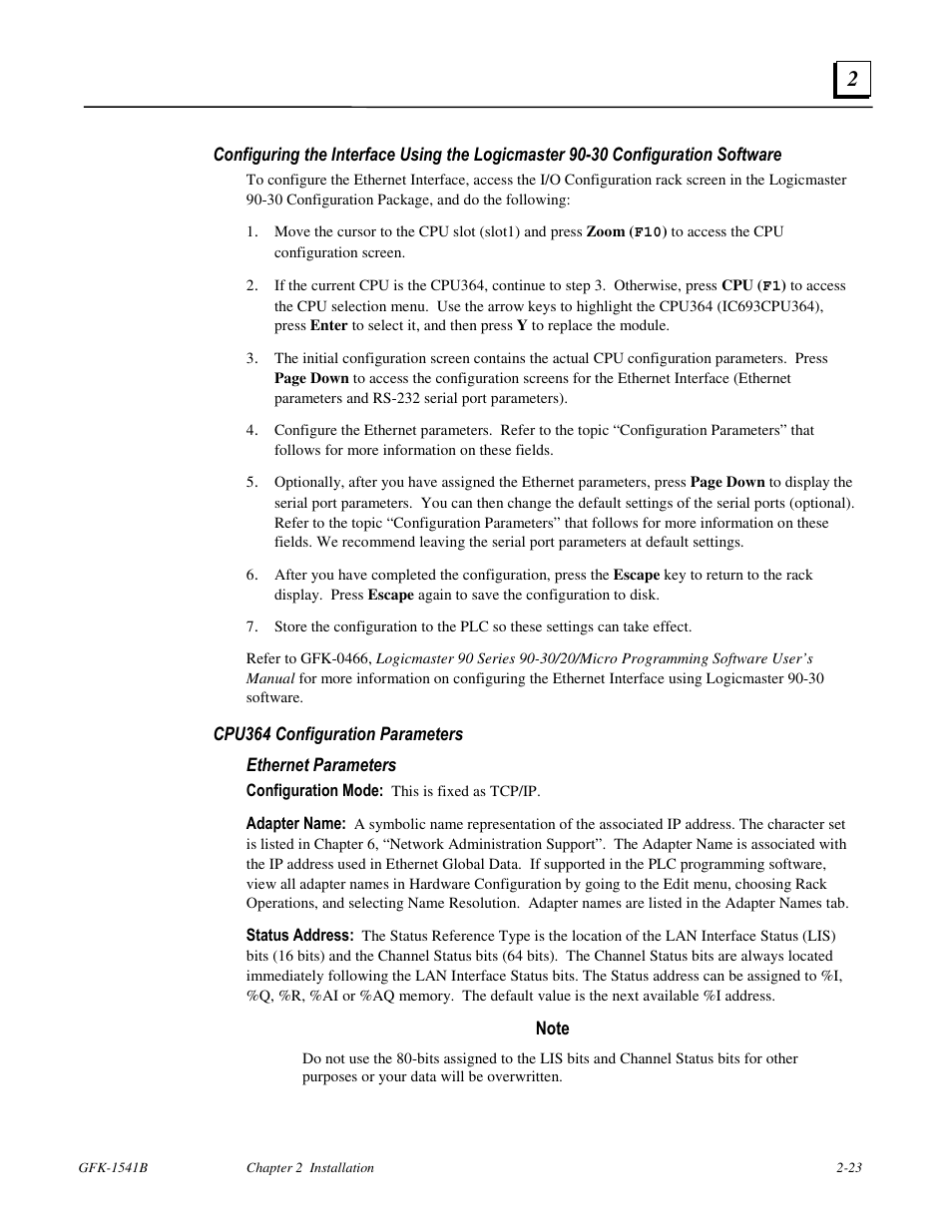 FANUC Robotics America GFK-1541B User Manual | Page 36 / 240