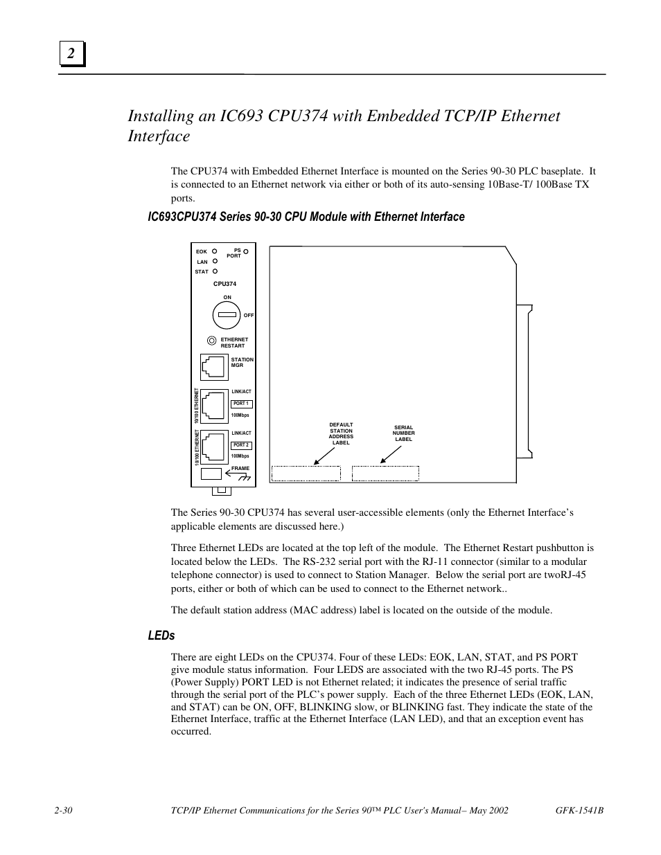 Leds | FANUC Robotics America GFK-1541B User Manual | Page 43 / 240