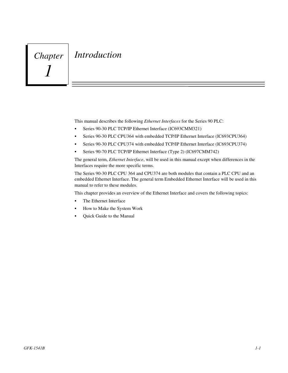 Introduction, Chapter | FANUC Robotics America GFK-1541B User Manual | Page 6 / 240