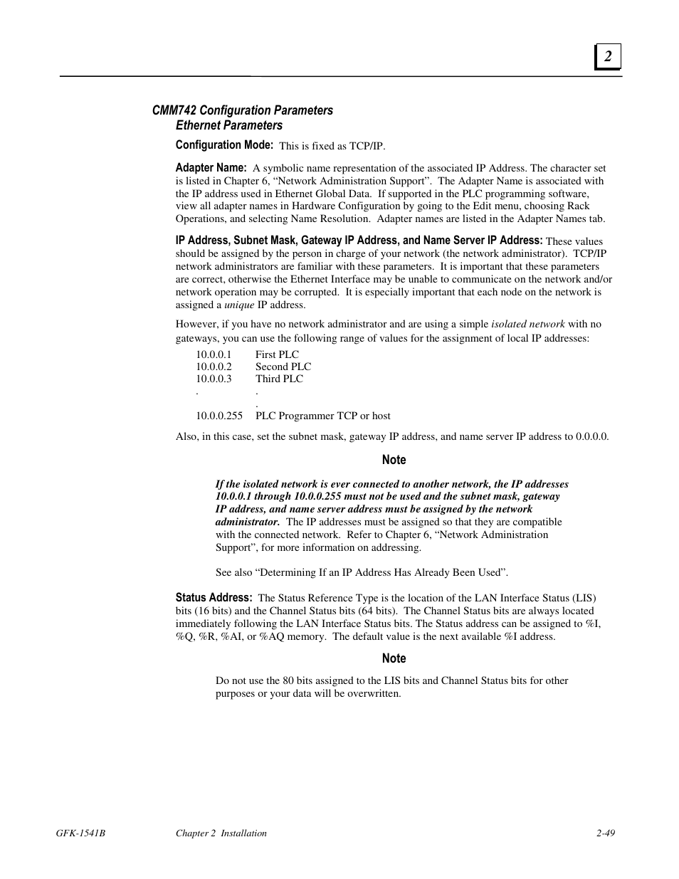 FANUC Robotics America GFK-1541B User Manual | Page 62 / 240