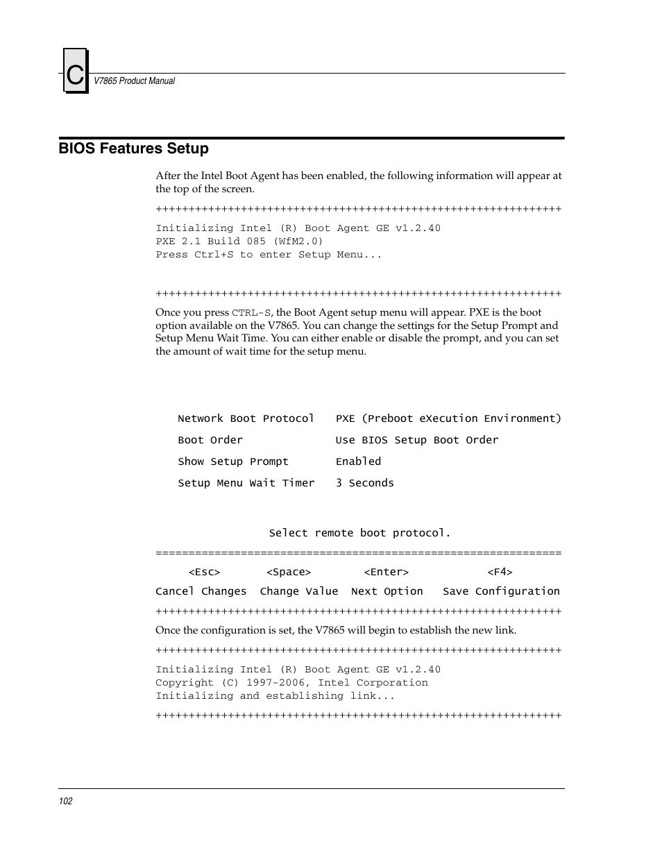 Bios features setup | FANUC Robotics America V7865* User Manual | Page 102 / 103